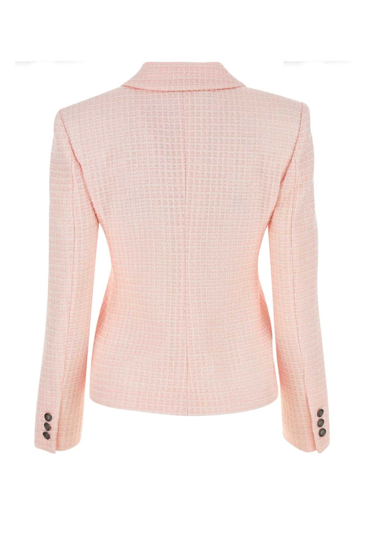 Alessandra Rich Women Light Pink Tweed Blazer - 4
