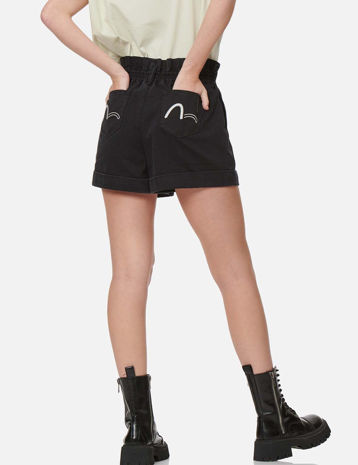 Paper Bag Denim Shorts - 3