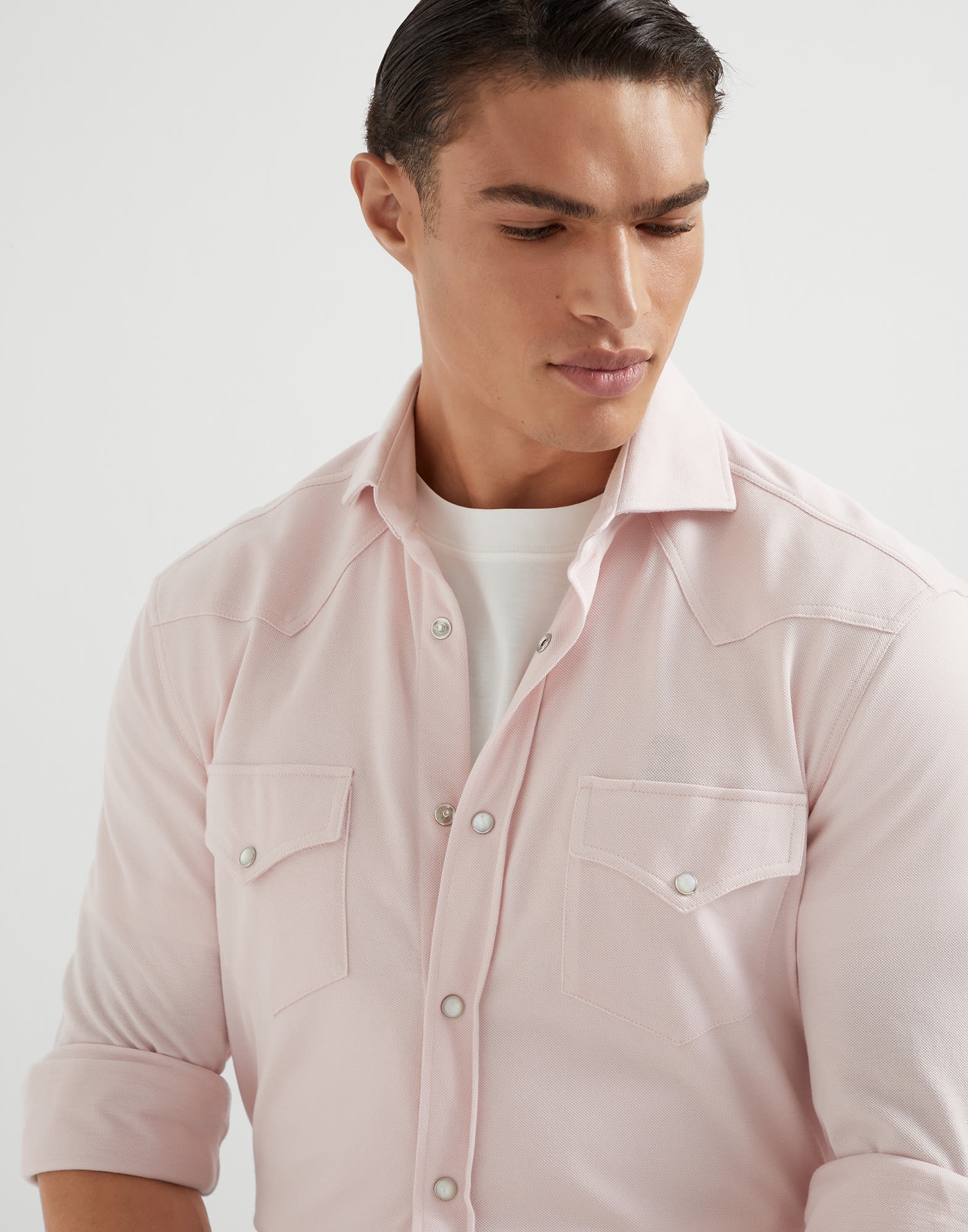 Cotton piqué western shirt - 3