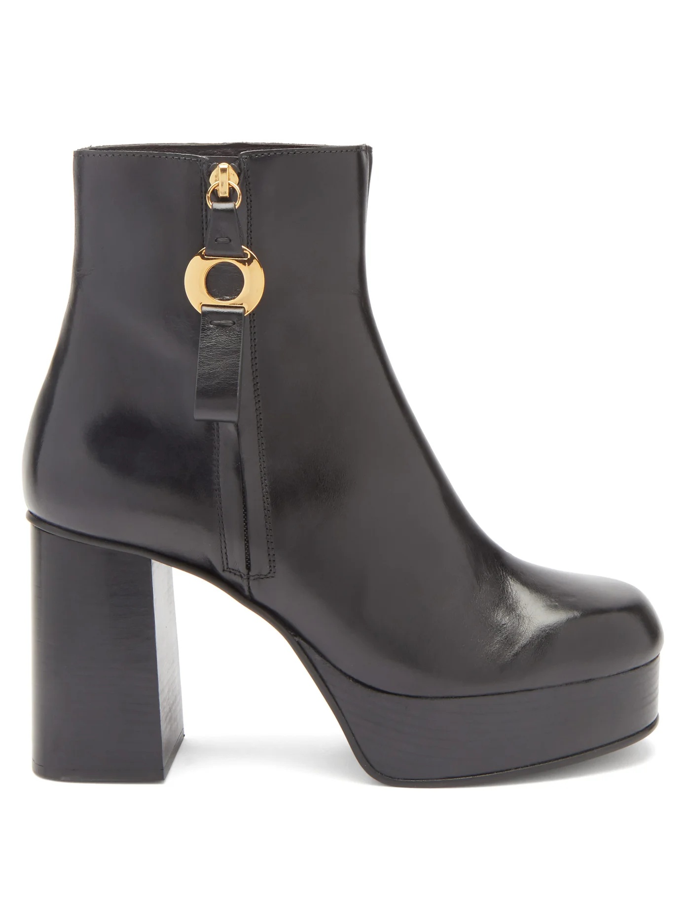 Leather platform ankle boots - 1