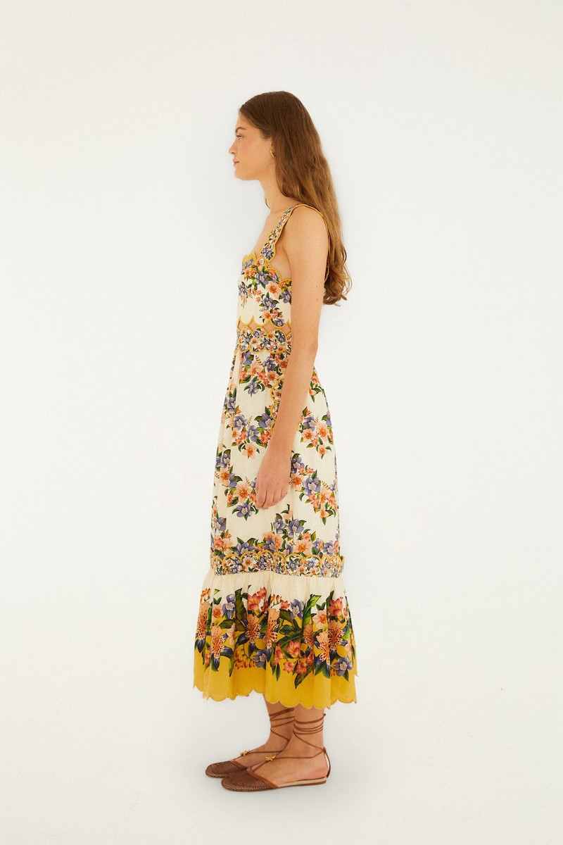 Sand Hilo Stripes Lenzing Ecovero Euroflax Midi Dress 4