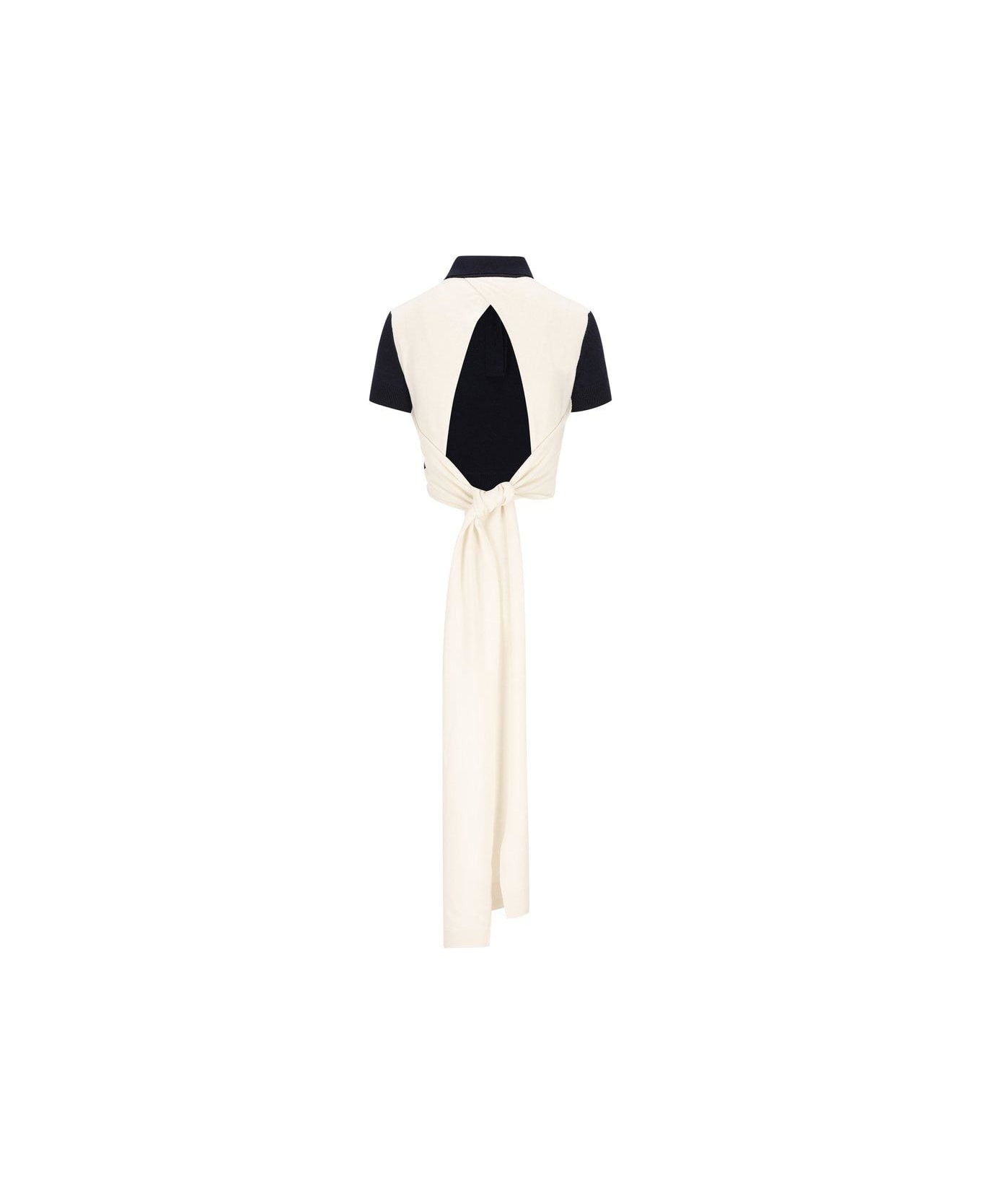 Open Back Polo Sweater - 2
