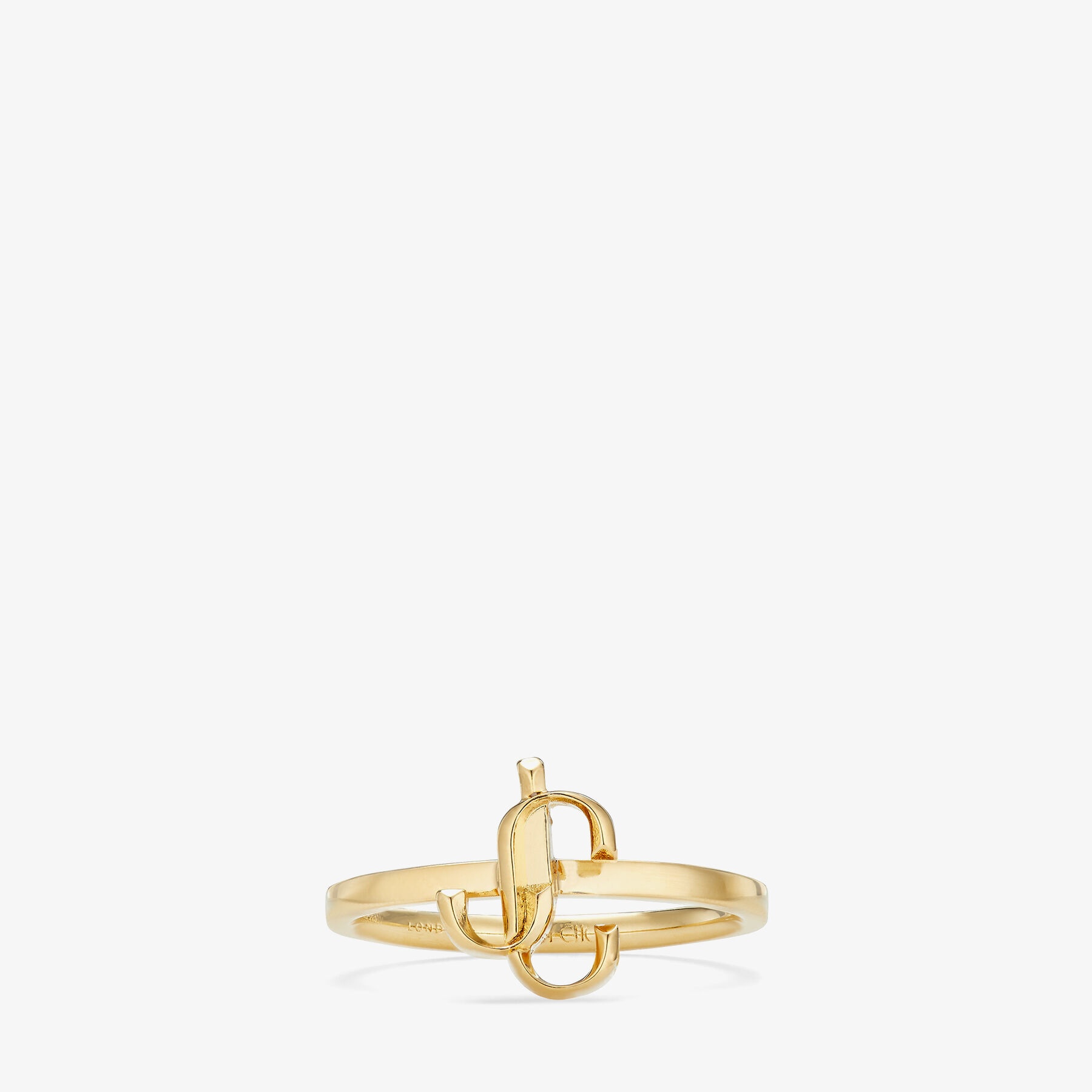 JIMMY CHOO JC Ring Gold-Finish Metal Ring with JC Initials 