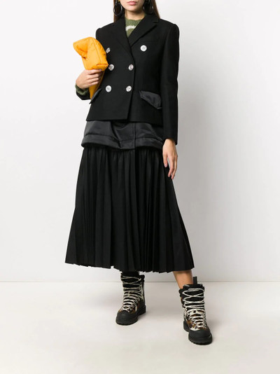 sacai pleated hem coat outlook