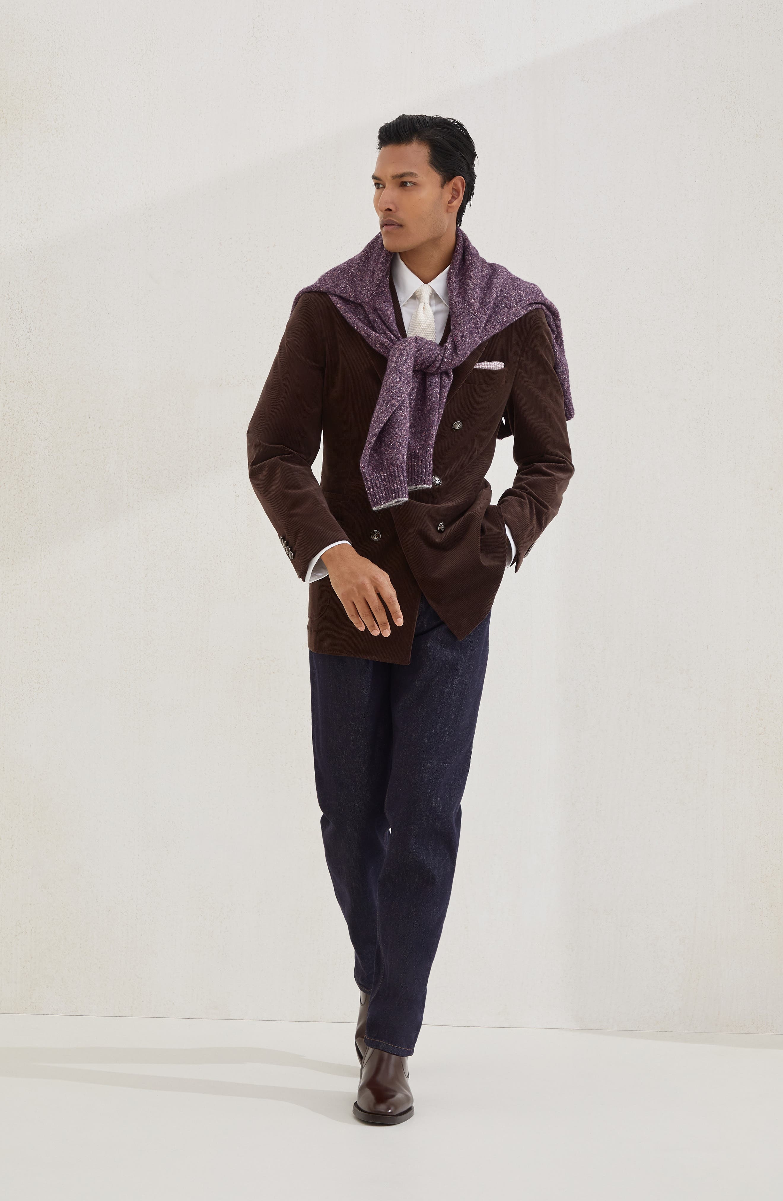 Brunello Cucinelli Iconic fit five-pocket trousers in Dark Denim at Nordstrom - 5