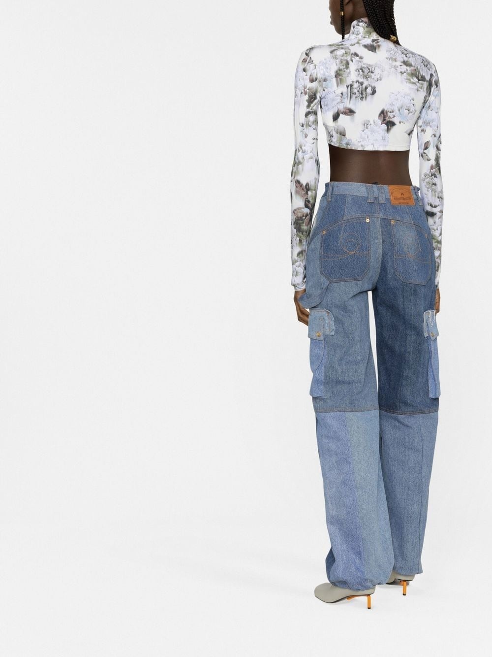 high-rise panelled jeans - 4