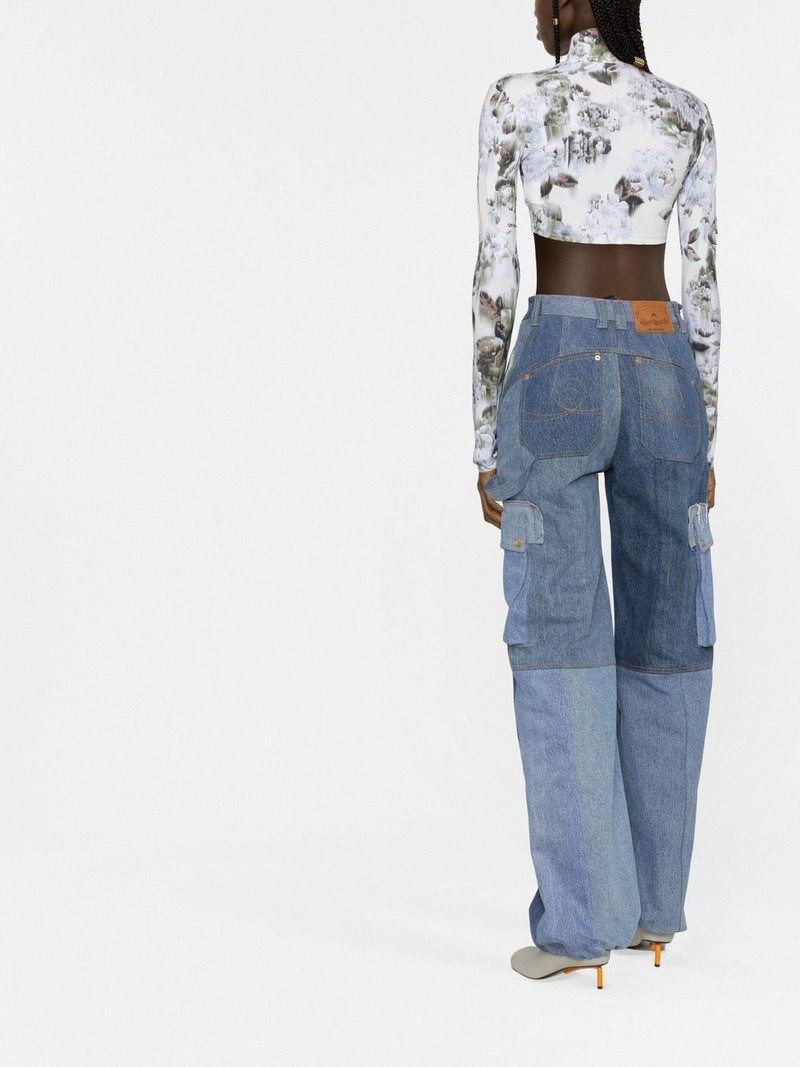 high-rise panelled jeans 4
