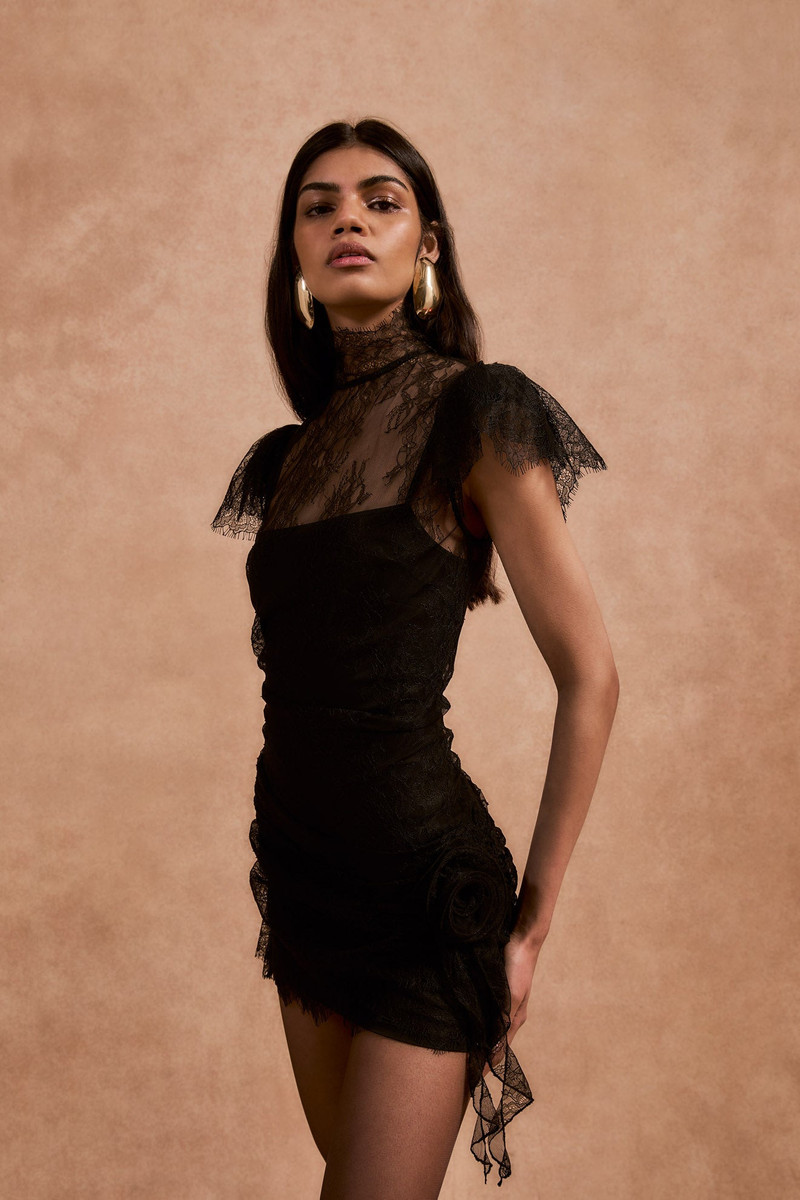 SILENTIUM MINI DRESS IN BLACK LACE 5