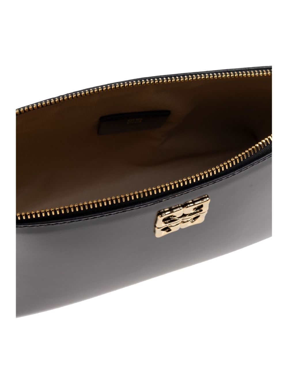 logo-buckle leather clutch bag - 5