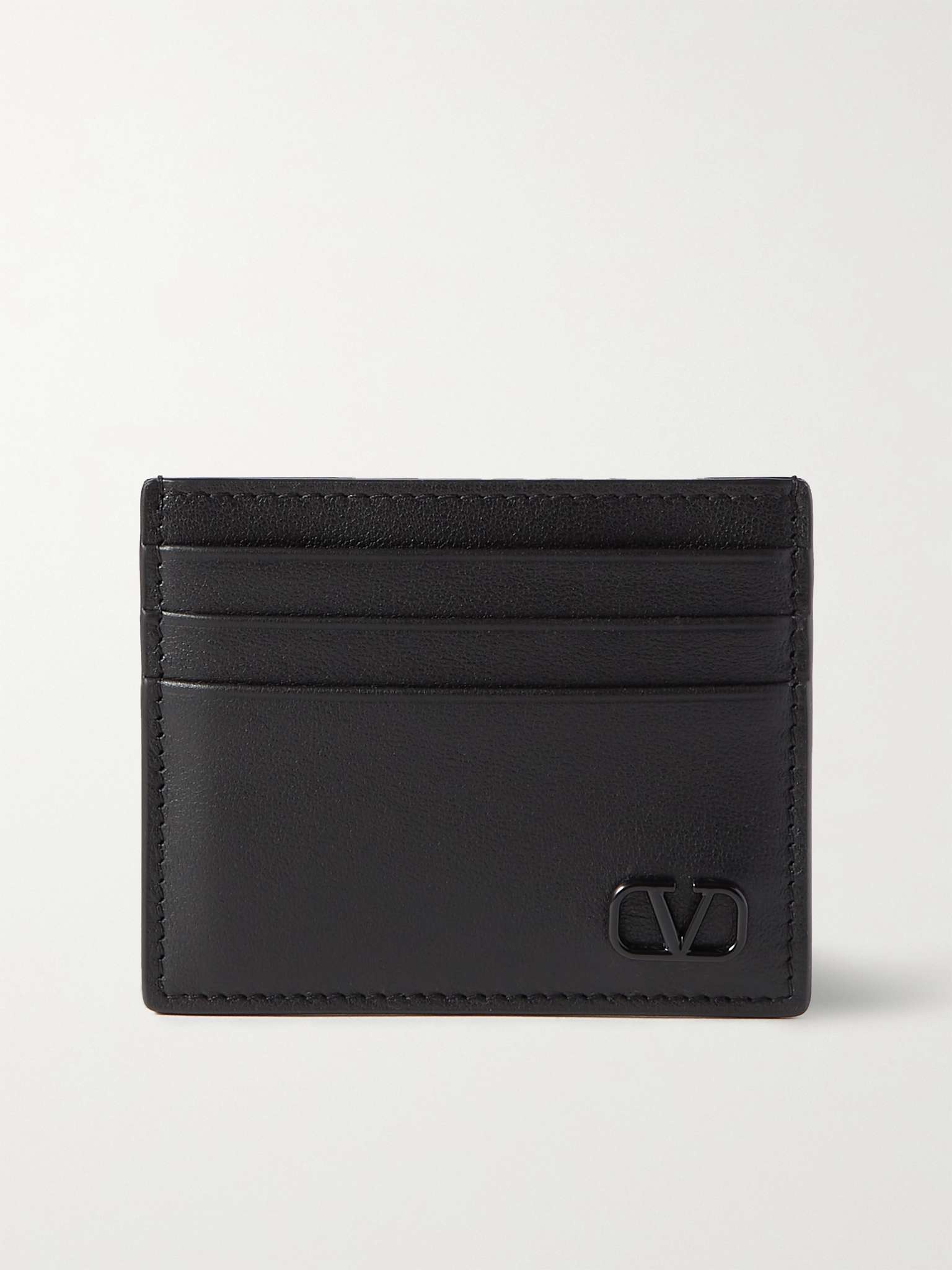 Valentino Garavani Logo-Appliquéd Full-Grain Leather Cardholder - 1