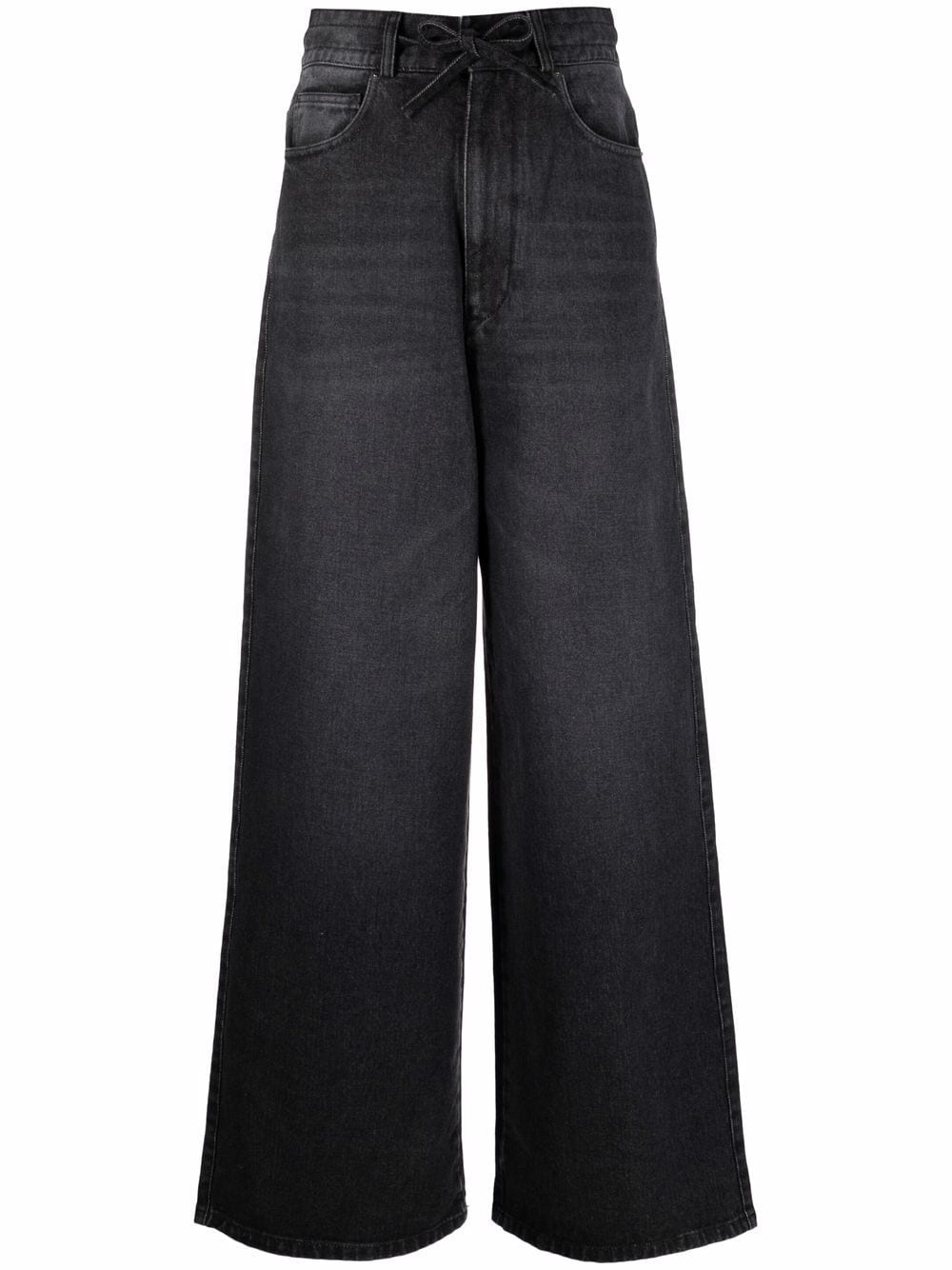 drawstring-waist wide-leg jeans - 1