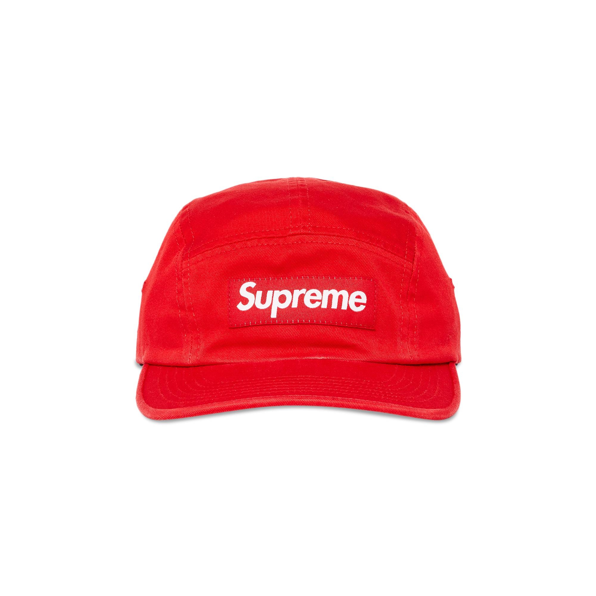 Supreme Washed Chino Twill Camp Cap 'Red' - 1