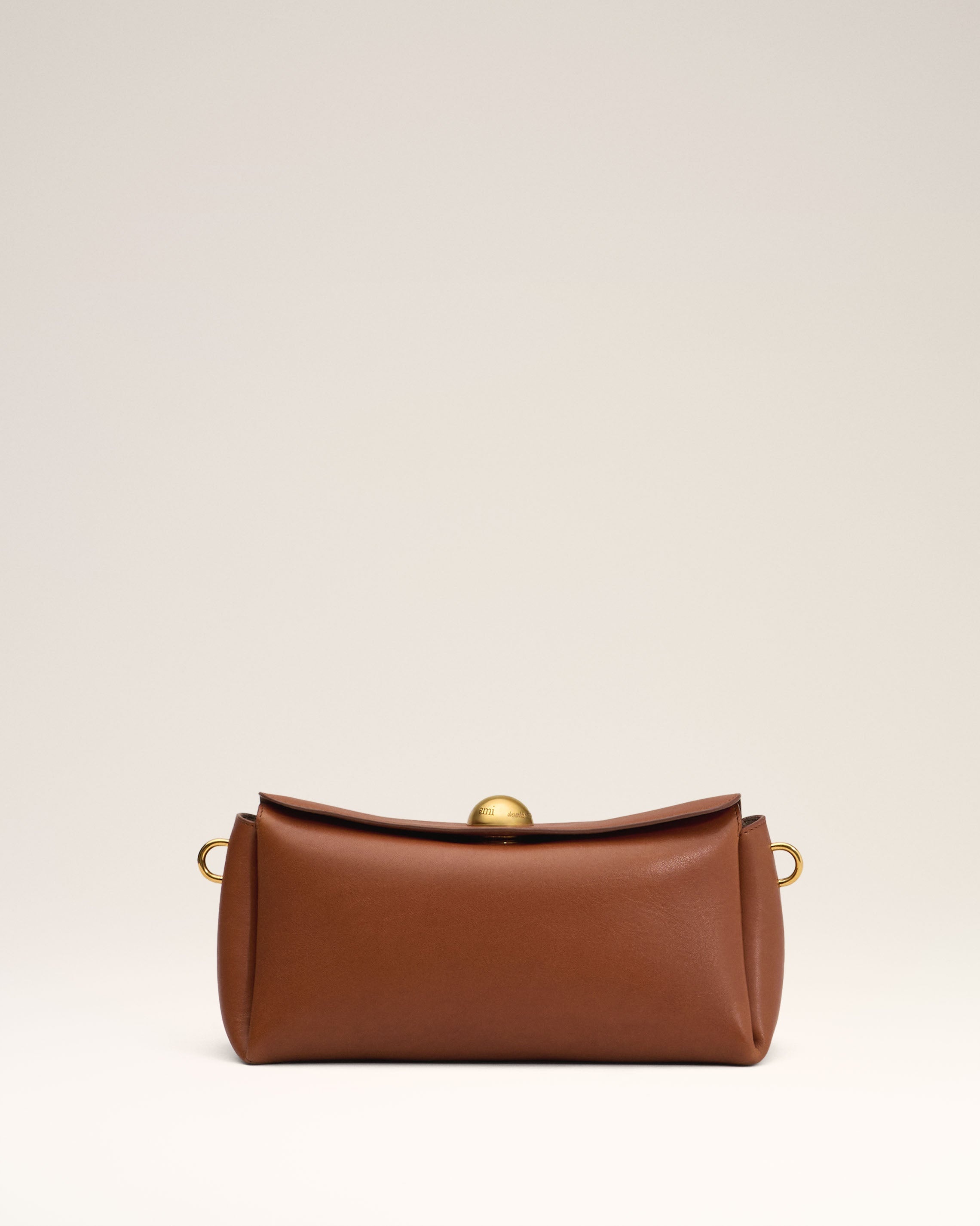 BROWN LEATHER CARROUSEL BAG - 1