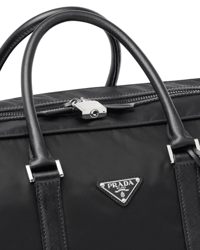Nylon and Saffiano Leather Duffle Bag 6