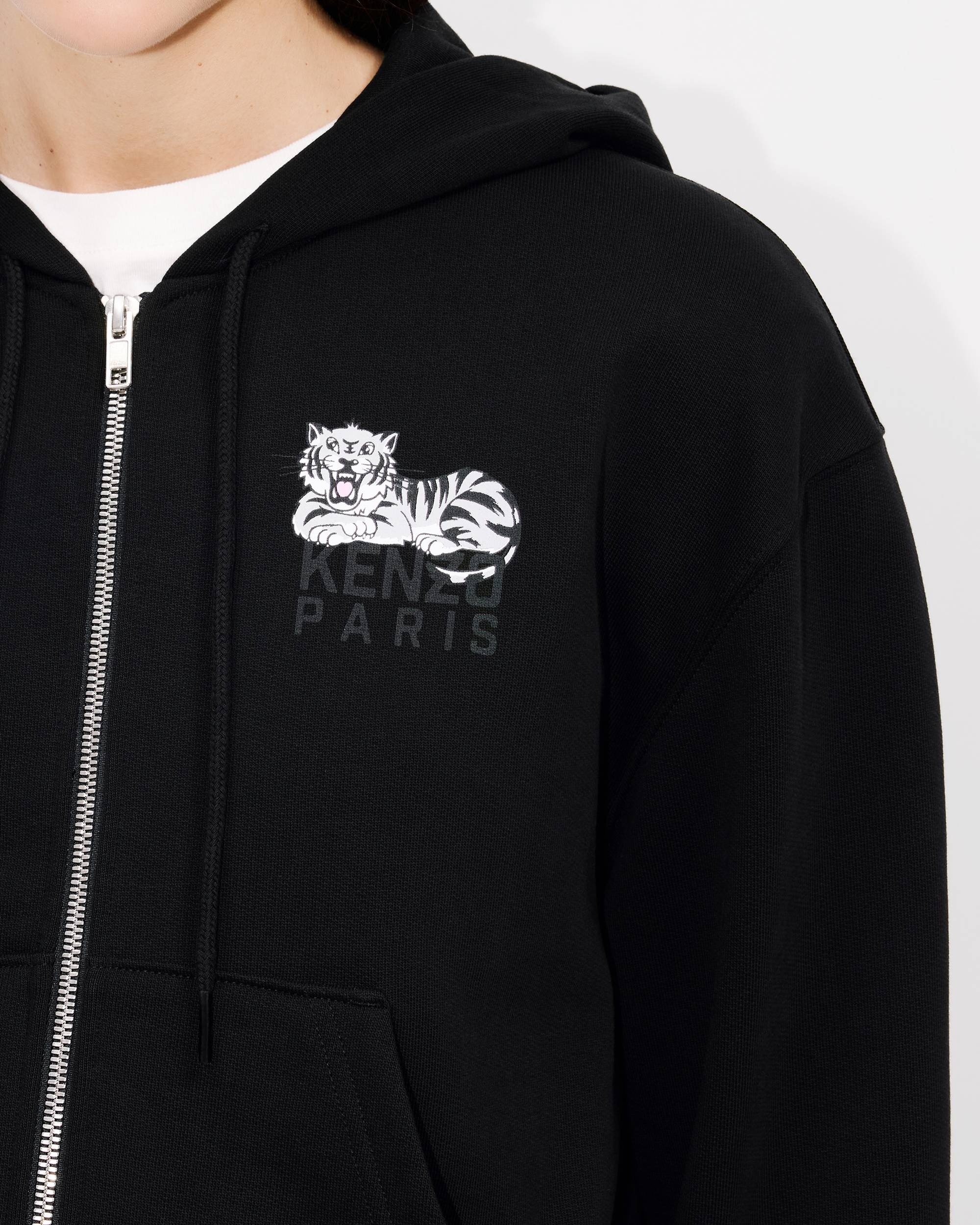 'KENZO Happy Tiger' zipped hoodie in cotton - 6