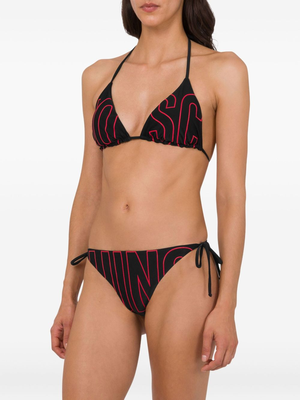 logo-print triangle bikini - 2