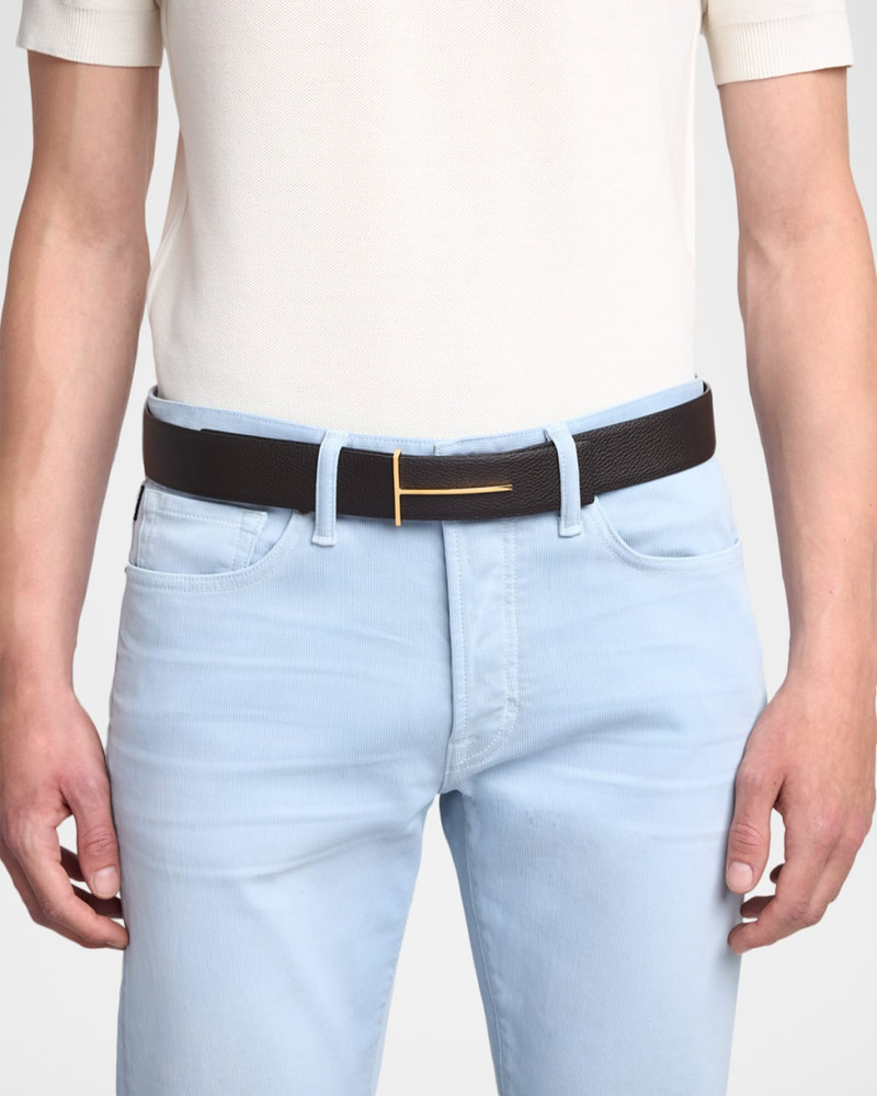 TOM FORD Men & apos;s Reversible Leather T-Buckle Belt outlook