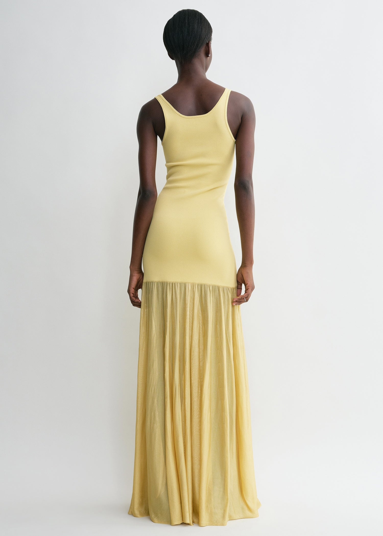 Evening tank dress soft yellow - 3