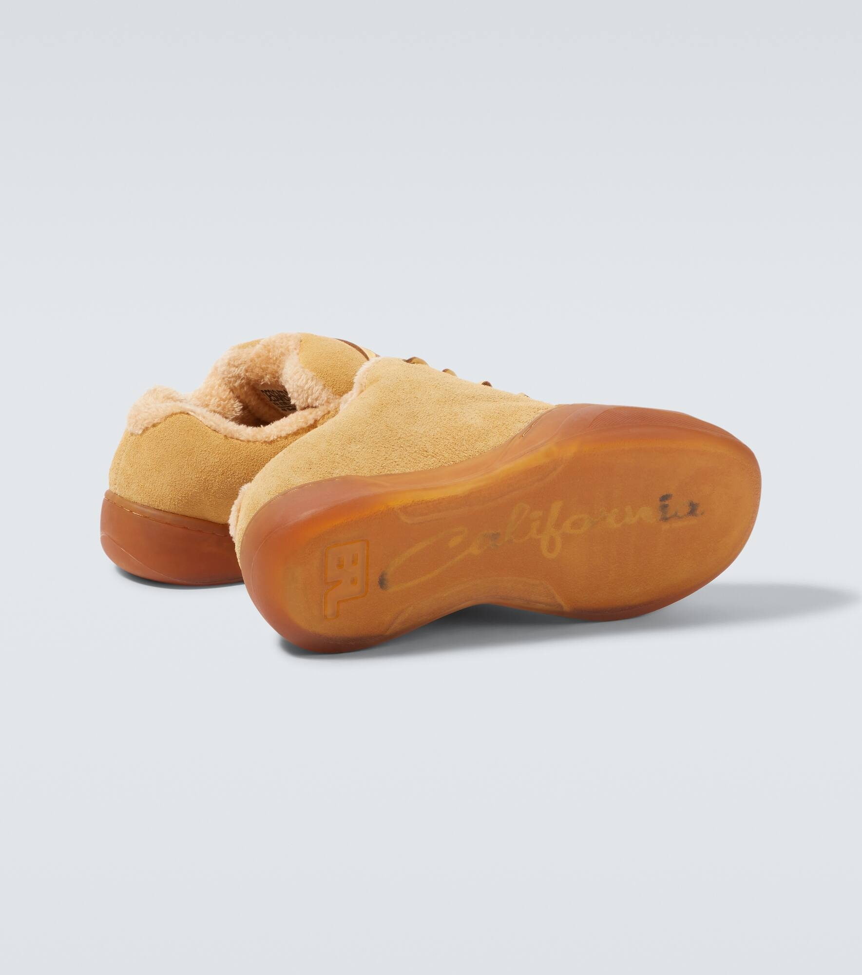 Sand Vamp shearling-lined suede sneakers - 7