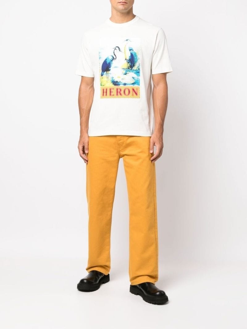 Heron-print cotton T-shirt - 4