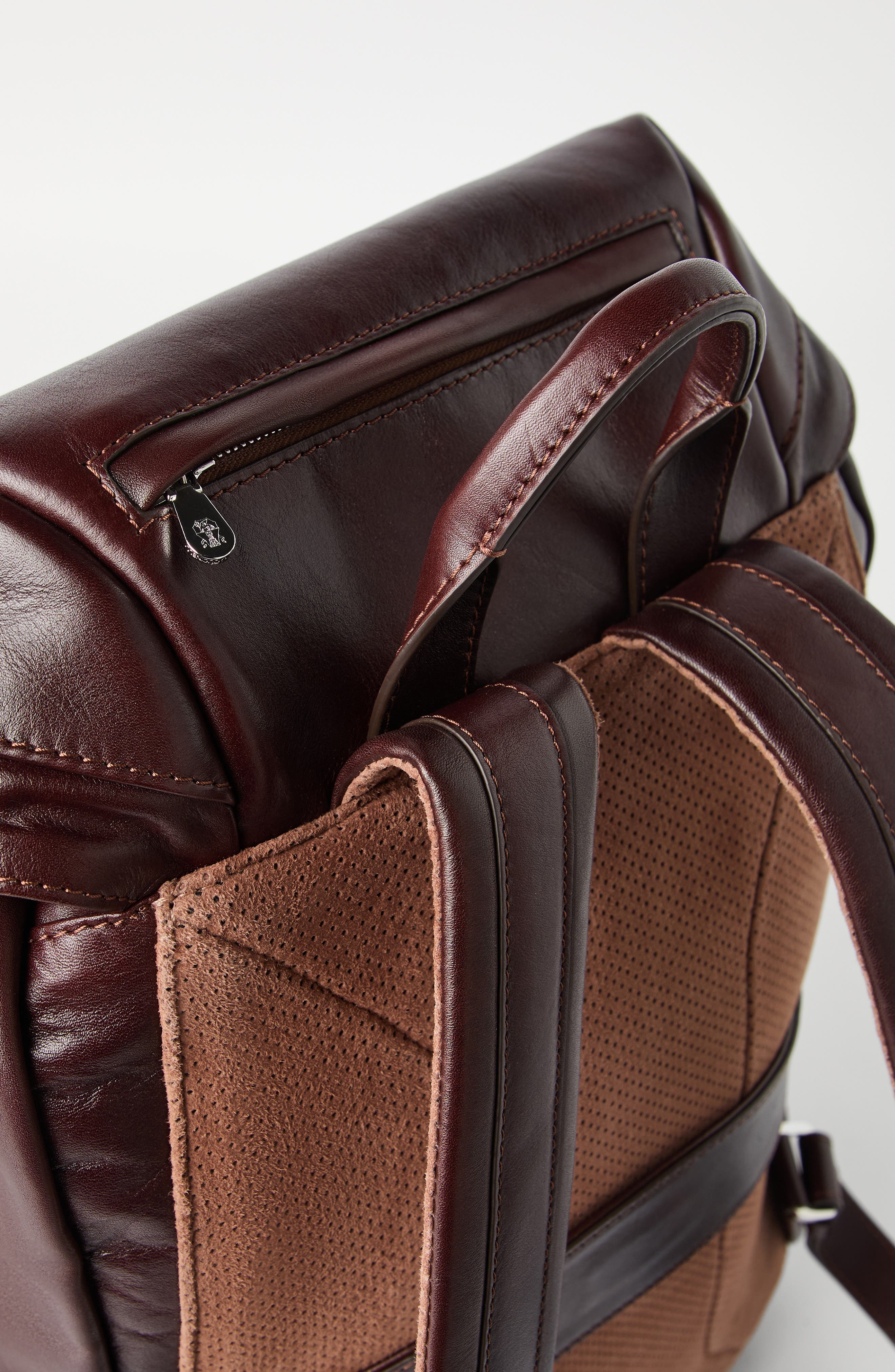 Brunello Cucinelli Calfskin leisure backpack in Burgundy at Nordstrom - 4