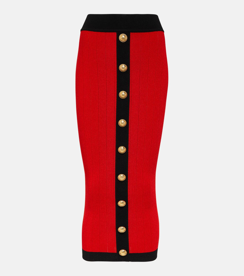 Ribbed-knit midi skirt 1