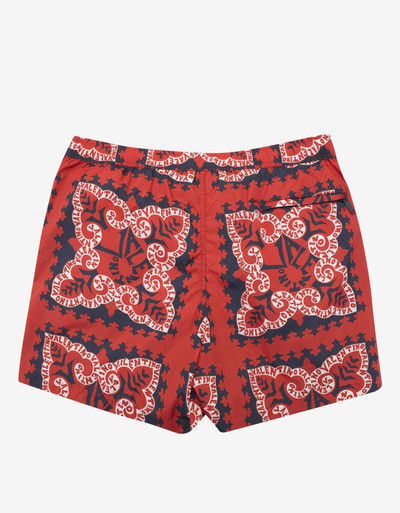 Valentino Red Mini Bandana Print Swim Shorts outlook