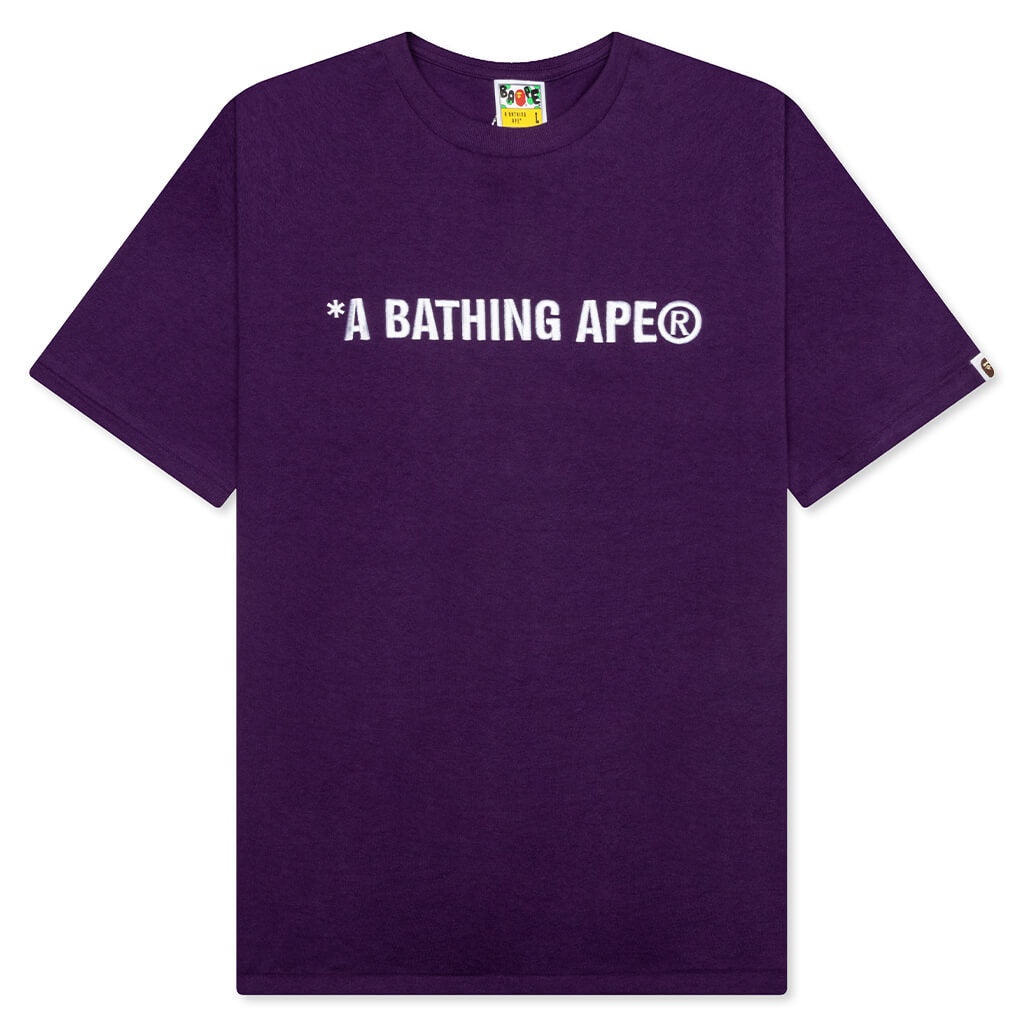 A BATHING APE LOGO TEE - PURPLE - 1