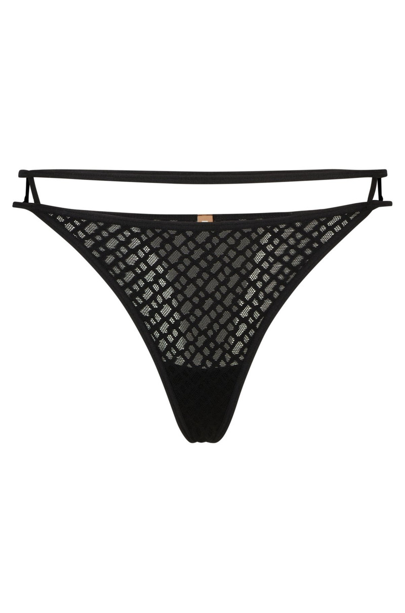 STRING BRIEFS WITH MONOGRAM PATTERN AND CUT-OUT DETAILS 1