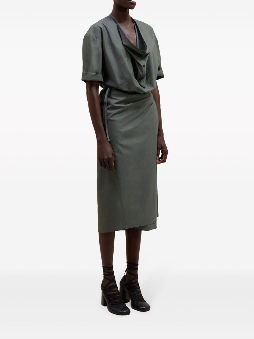 short-sleeve wrap dress - 3