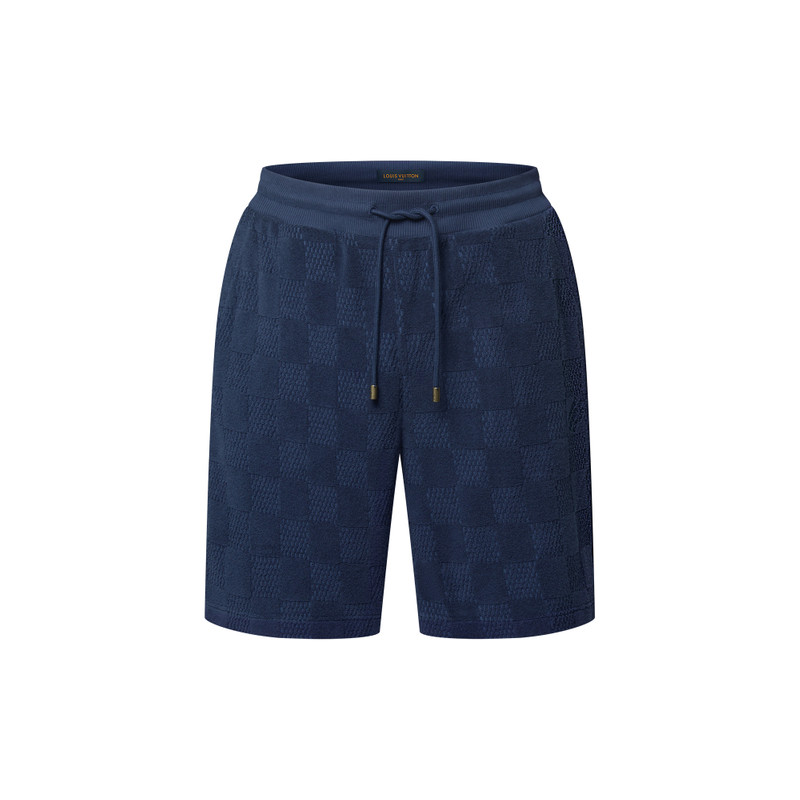 Damier French Terry Cotton-Blend Shorts 1