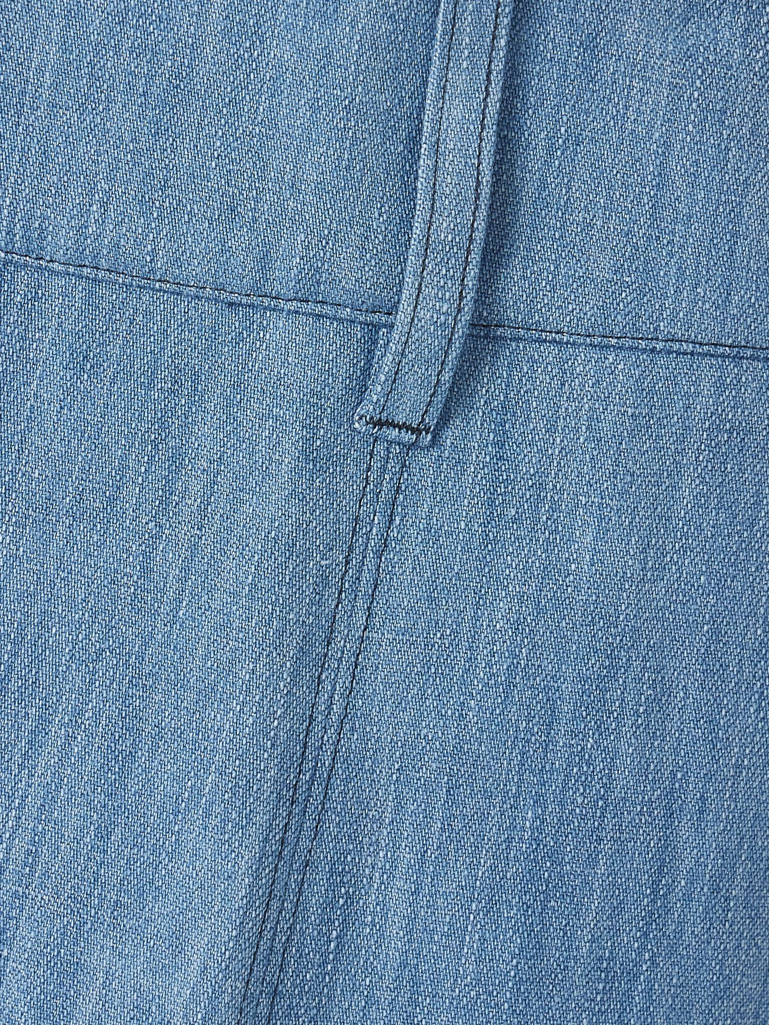 Rhein cotton and linen-blend chambray flared pants Light blue - 5
