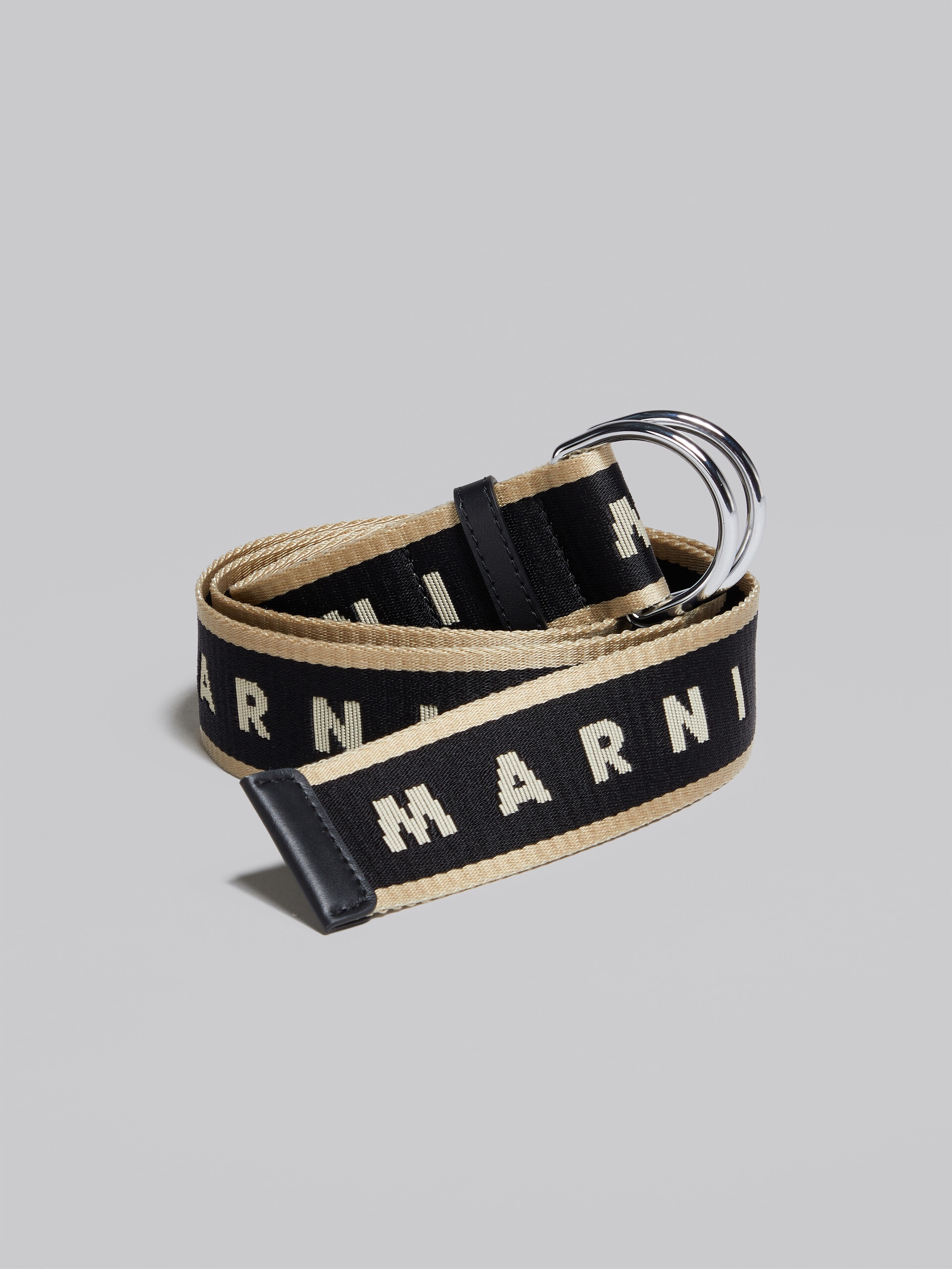 BLACK FABRIC SLIDER BELT WITH LOGO - 3