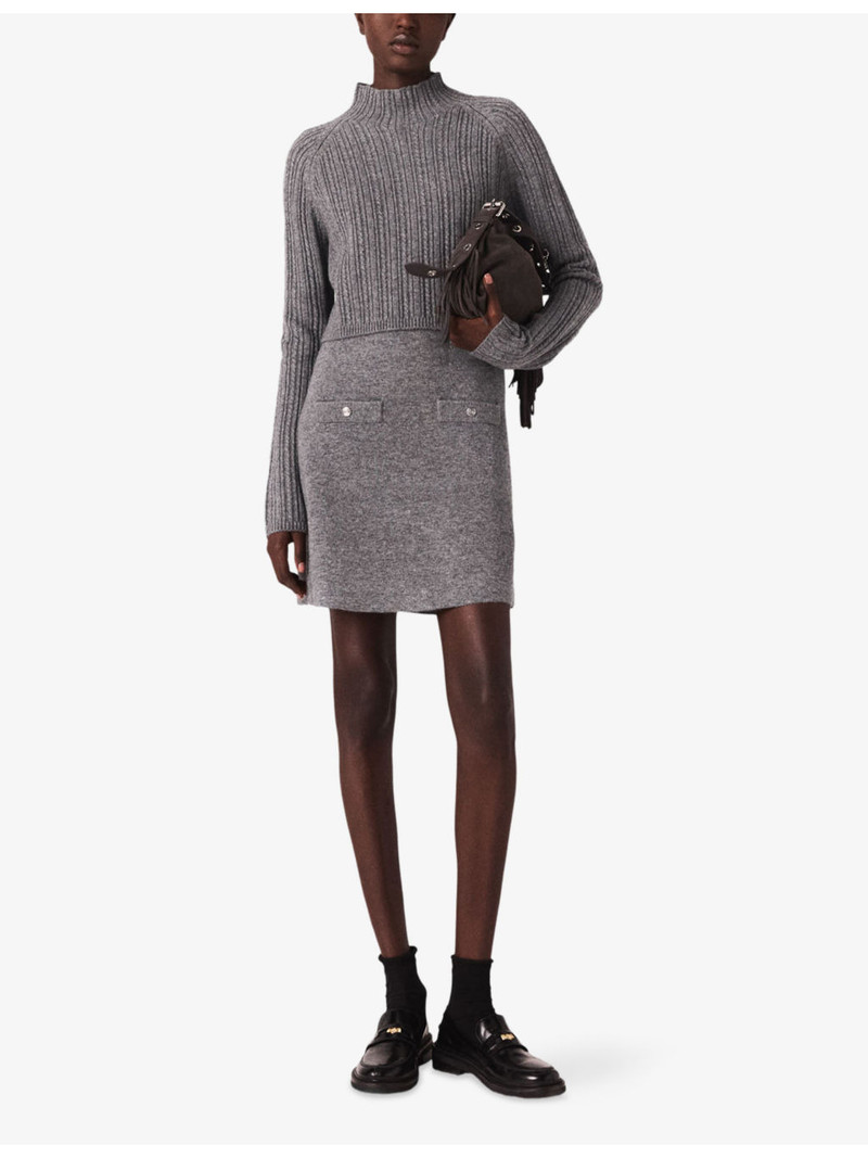 maje Removable Jumper Ribbed Wool-Blend Knitted Dress outlook