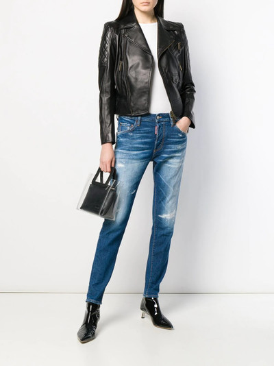 DSQUARED2 zip panelled biker jacket outlook