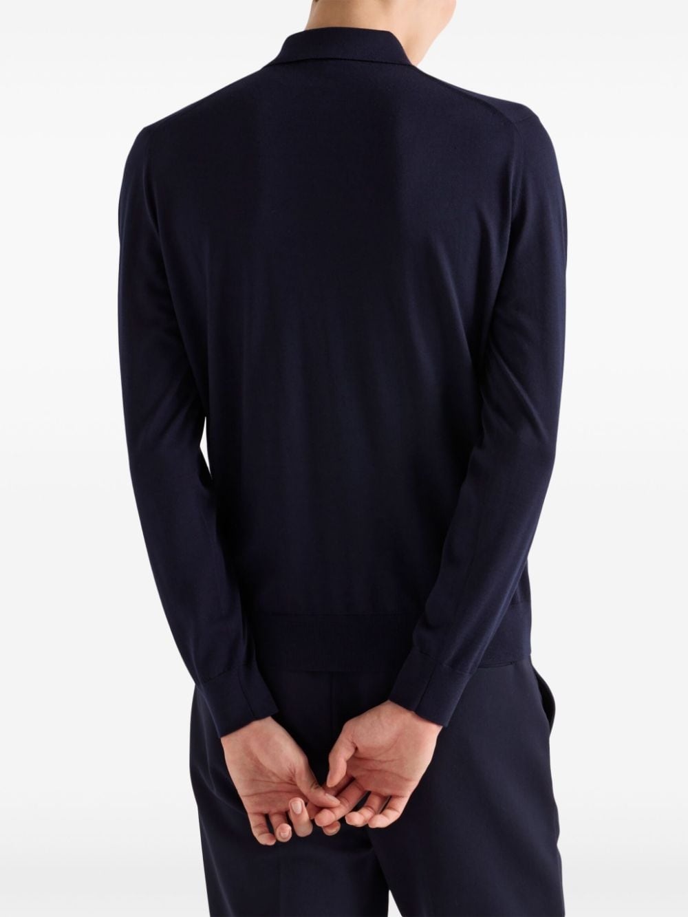 long-sleeve wool polo shirt - 4