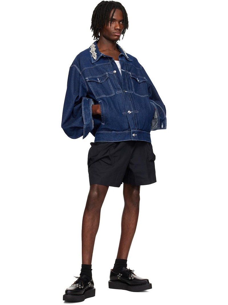 Simone Rocha Blue Embellished Denim Jacket outlook