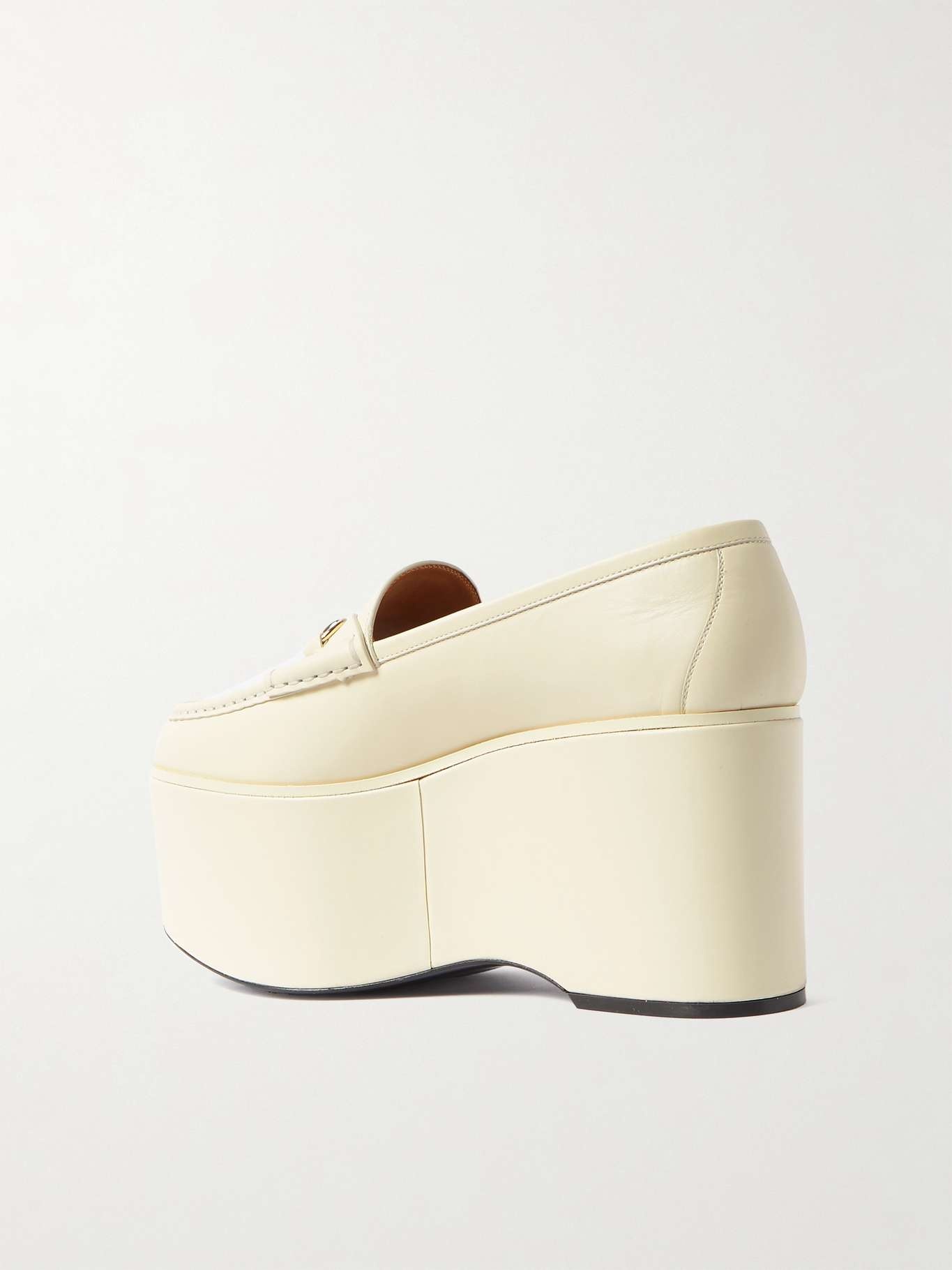 Horsebit leather platform loafers - 3
