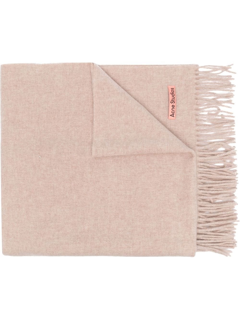 logo-patch frayed-edge scarf - 1