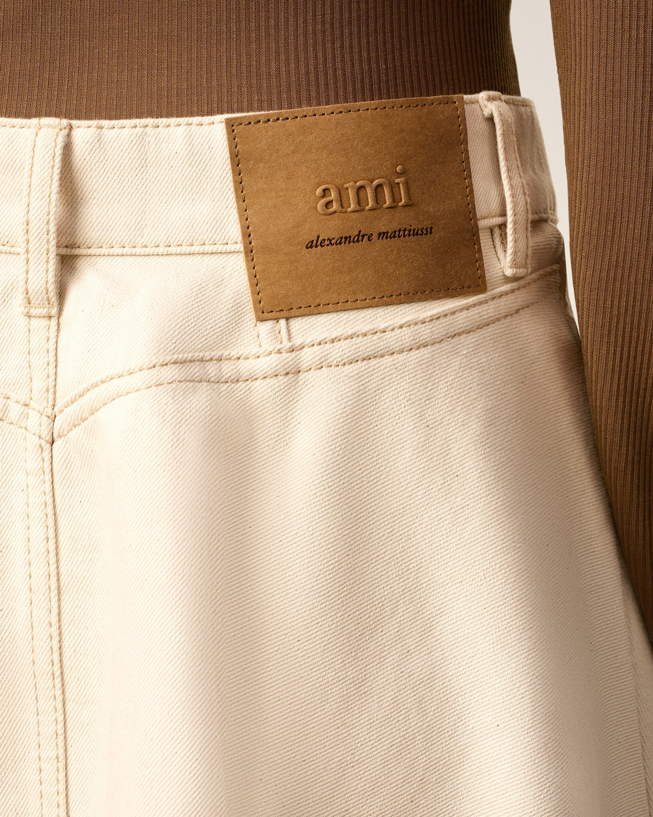 WHITE COTTON MIDI SKIRT - 5