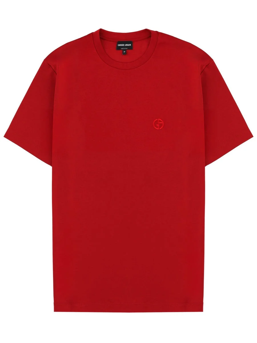 GIORGIO ARMANI Logo-embroidered Cotton T-shirt - 1