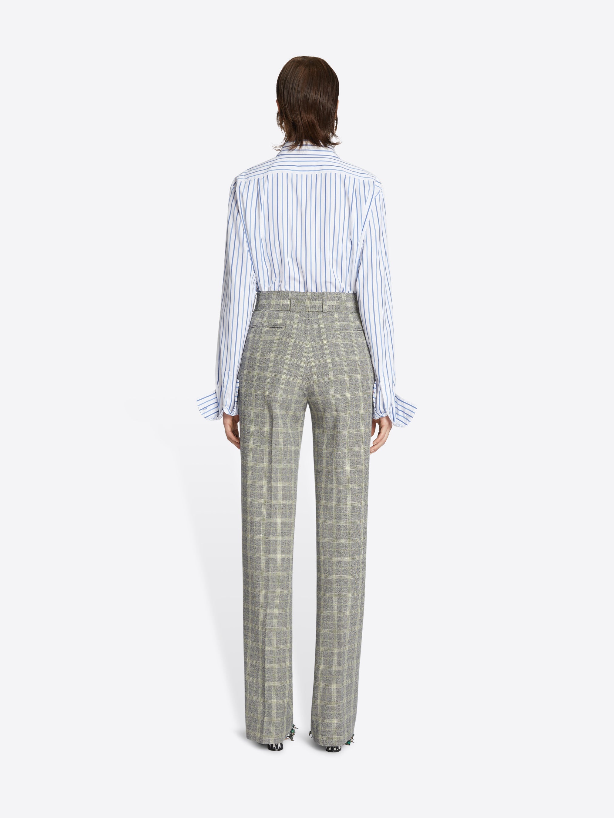 BELTED CHECKED PANTS - 4