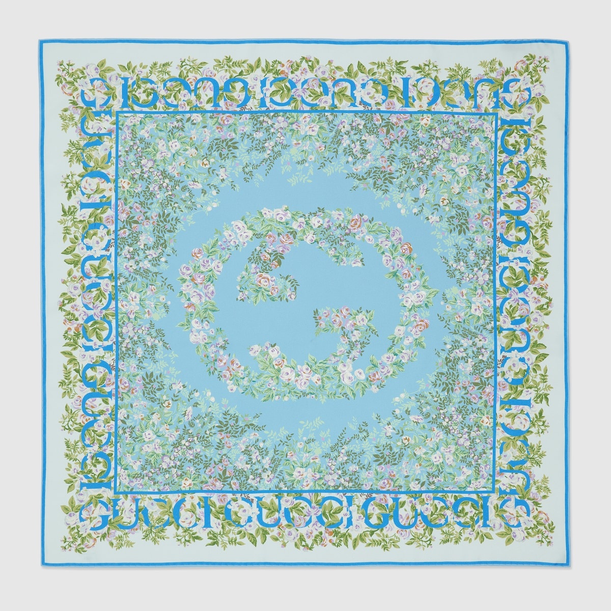 Gucci Interlocking G floral print silk carré - 1