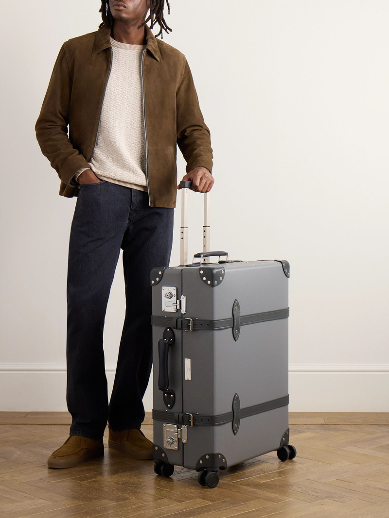 Globe-Trotter + 007 Leather-Trimmed Vulcanised Fibreboard Check-In Suitcase Dark gray outlook