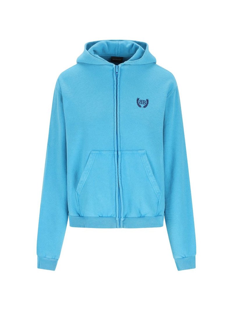 hooded zip-fastening sweatshirt 1