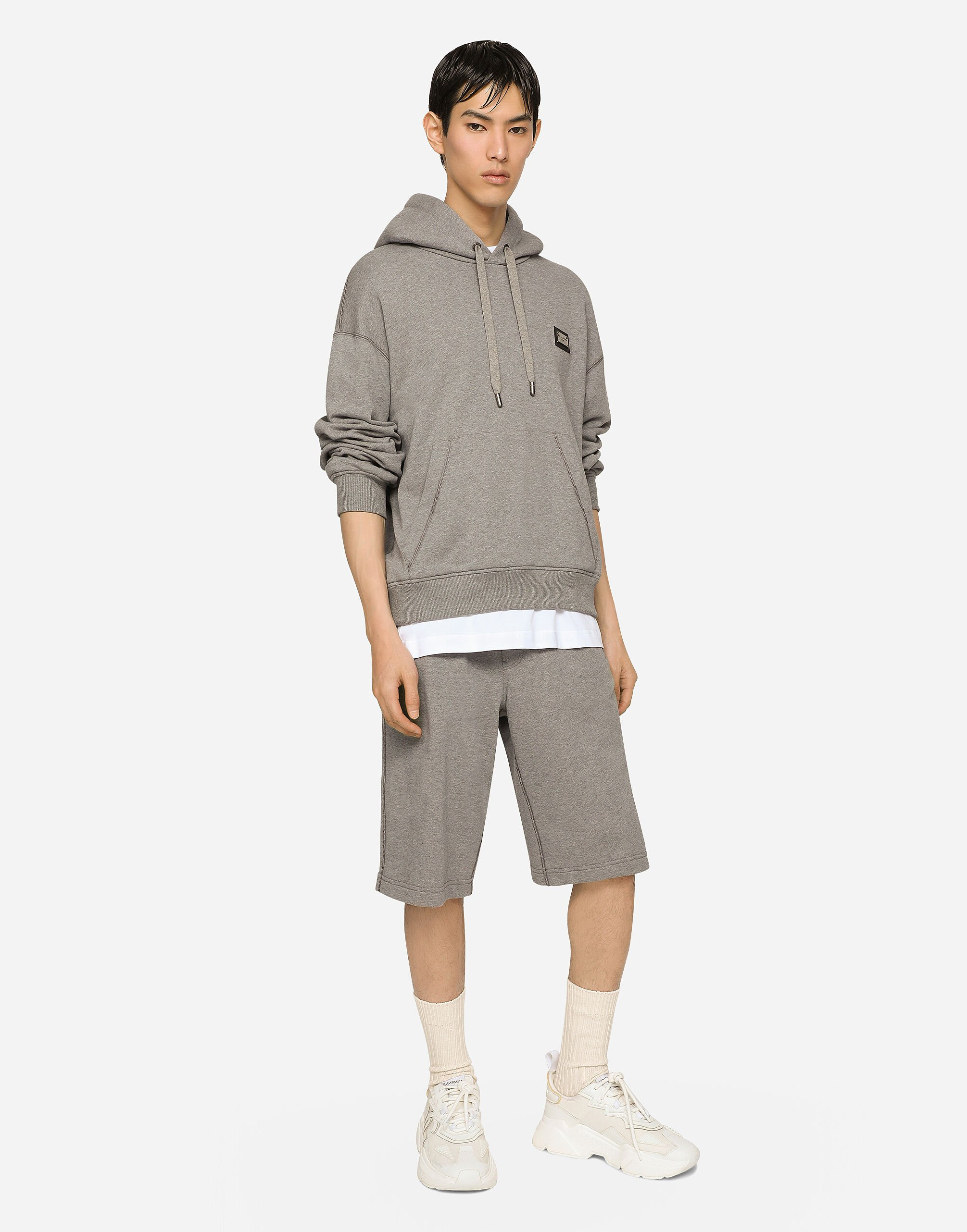 Jersey hoodie with branded tag - 5