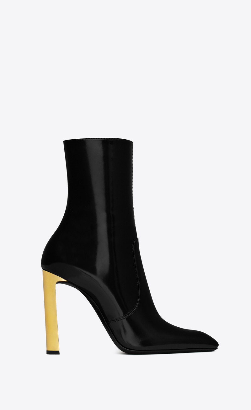 auteuil booties in glazed leather - 1