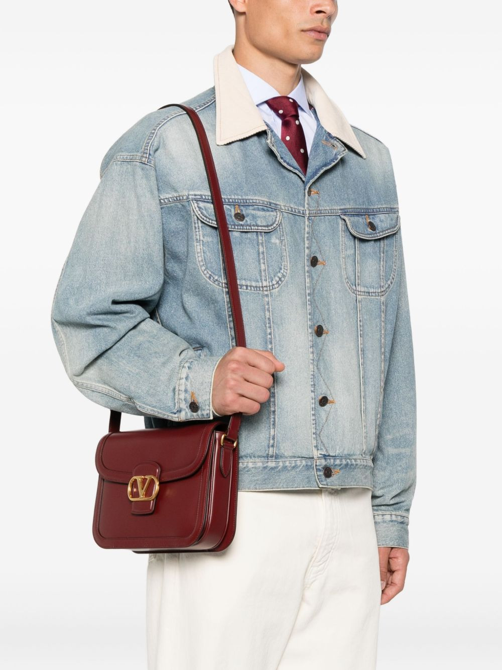 flap leather shoulder bag - 2