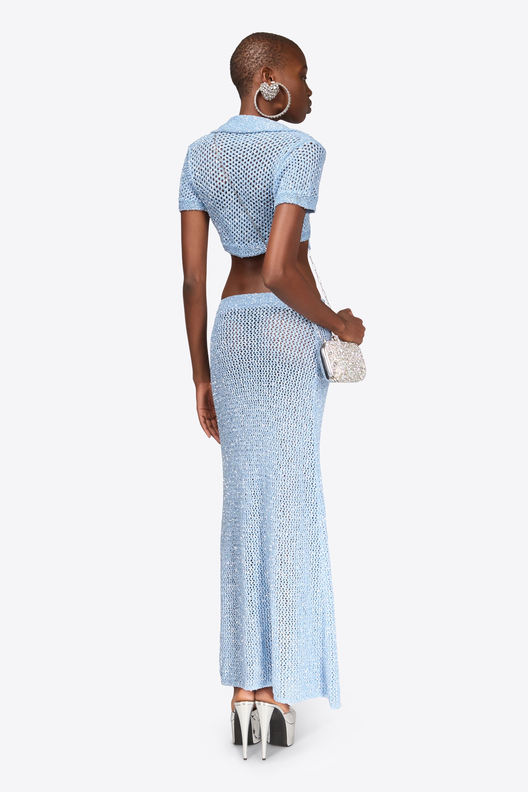 SEQUIN CROCHET MAXI SKIRT - 5