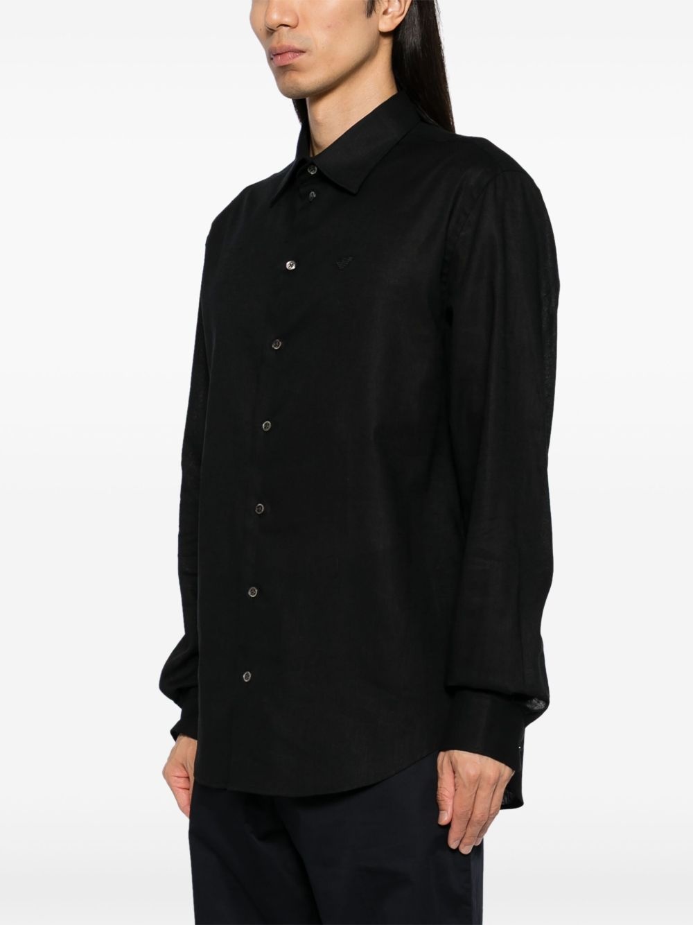 logo-embroidered shirt - 3